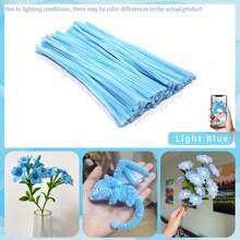 Bộ 100 chiếc que nhung/dây kẽm nhung tự làm, kèm video hướng dẫn, 62 màu sắc, chất liệu nhung mềm mại dùng cho đồ thủ công, trang trí nghệ thuật, làm quả bông. - Nhiều màu - Xem 10
