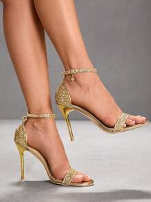CUCCOO SZL Giày sandal cao gót dành cho nữ - Vàng - Xem 2
