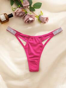 MidnightGlam Quần lót G-string dệt kim loại rỗng, không đường may, gợi cảm dành cho nữ - Màu Hồng Tươi - Xem 6