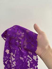 女士蕾丝交叉镂空性感吊带连体裤 - 紫色 - 查看 6