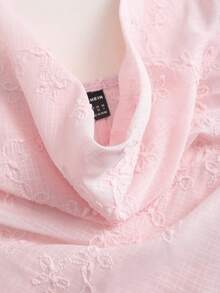 Sweetra Bohemian Style Sweet Pink Jacquard Halter Neck Ruffle Hem Mini Dress For Women, Spring/Summer - Pink - View 4