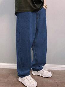 GALLERY FADE Plus Size Men's Fashionable Tapered Leg Jeans - Medium Wash - View 5