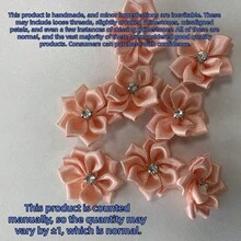 30 piezas/set Accesorio de decoración de prendas de unicolor, diseño de flor de cristal de fantasía de tela linda para manualidades de joyería DIY para coser - Color del capullo de nieve - Ver 8