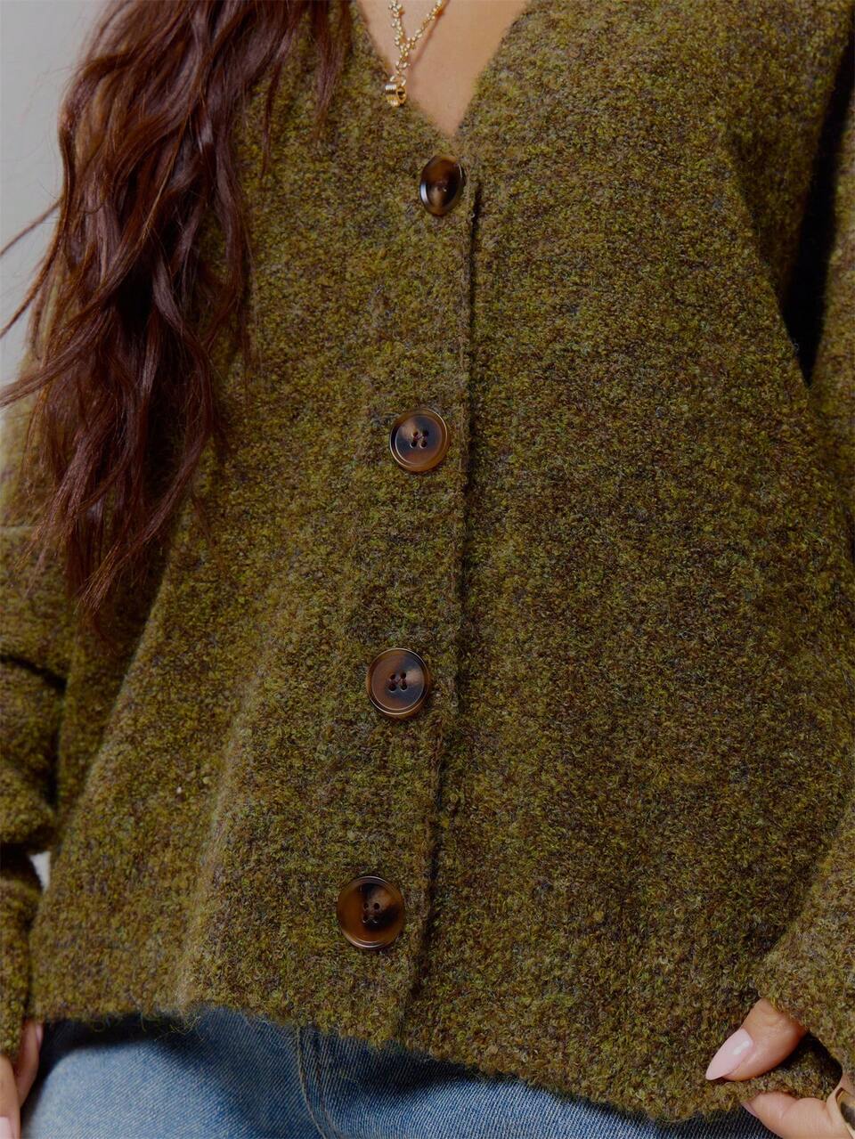 Oversized Knit V-Neck Cardigan Streetwear Coolgirl Winter Sexy Casual Odd Drift