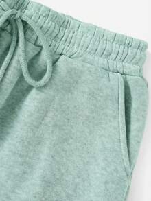 2 Pcs Elastic Waist Drawstring Sweatpants With Slanted Pockets - Multicolor - View 4