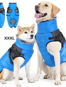 Dog Winter Jackets For Large Dogs,Dog Coat With Harness Built In,Waterproof Dogs Snowsuits Warm Pet Jacket Zip Up Fleece Cold Weather Coats Reflective Puppy Vest With - Multicolor - View 9