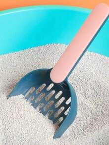 Cat Litter Scoop Plastic Cat Litter Shovel With Base Self Cleaning Cat Litter Box Shovel Kitten Toilet Clean Tools Cat Supplies - Multicolor - View 2