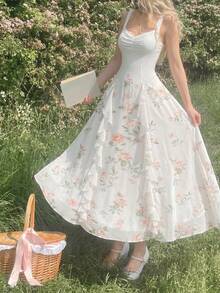 SHEIN MOD 女士碎花荷叶边无袖连衣裙 - 彩色 - 查看 3