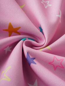 SHEIN | PAW Patrol Young Girl Cute Casual Puppy & Star Print Loose Fit Crew Neck Long Sleeve Knit Sweatshirt - Pink - View 5