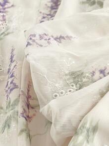 GlowEve Elegant Floral Print Embroidered Dress - Apricot - View 7