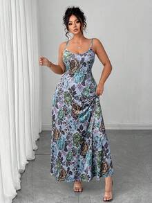 SHEIN Clasi Đầm dệt kim dài in họa tiết, thanh lịch, đa năng, cá tính, phù hợp cho nữ cỡ lớn, thích hợp mặc đi làm và sinh hoạt hàng ngày. - Nhiều màu - Xem 7