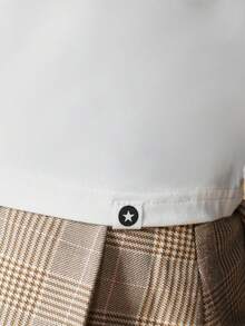 SUMWON Camiseta de béisbol de manga larga con cuello redondo y estampado de logotipo ovalado para niñas, de algodón, para uso casual, escuela, uso diario y vacaciones - Azul y blanco - Ver 6