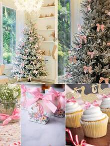 1/5 PCS For Artificial Rose Making Gift Wrapping Multicolor Satin Ribbon Wedding Party Christmas Birthday Celebration DIY Craft Supplies Home Decor Festive Decoration - Red Bean Paste Powder - View 3