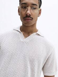 Áo polo tay ngắn dệt kim SUMWON cổ nhọn, dáng regular fit, thích hợp mặc thường ngày mùa xuân hè. - Xám - Xem 5