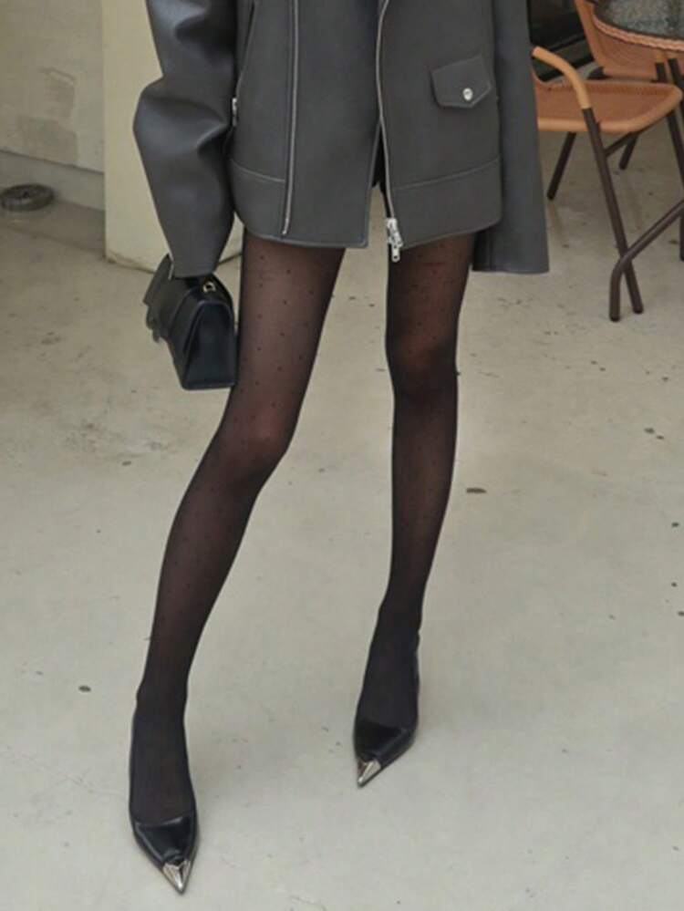 Tall Women's Polka Dot Lace Sexy Tights