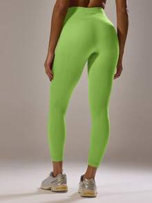 Musera Sport Sport High Rise Ribbed Leggings Co-Ord Bottom Only Active Gym Workout Casual Sonder - Green - View 2