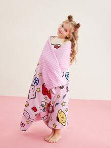 HELLO KITTY AND FRIENDS | SHEIN Chăn em bé cỡ lớn bằng nhung mềm mại và mịn màng - Nhiều màu - Xem 7