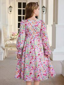 SHEIN 少女时尚休闲可爱连衣裙 - 紫色 - 查看 6