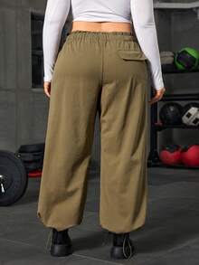 Flexra 大码女式街头休闲户外运动风牛仔裤，徒步裤 - 卡其色 - 查看 2