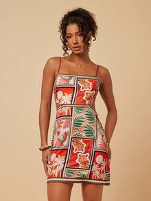 Travachic 女士度假虎纹镂空腰带迷你连衣裙，度假风，编织印花，休闲夏季度假装扮，波西米亚海滩度假装扮，波西米亚时尚，乡村音乐会装扮，节日庆典装扮，女士海滩装扮，女士夏季装扮，复古风格女士装扮，毕业装扮，夏季阳光连衣裙，女士生日礼服，波西米亚风服饰 - 彩色 - 查看 6