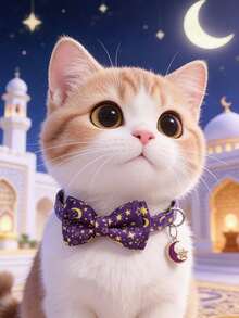 PETSIN 1 件装宠物星月项圈，颈围可调节，猫狗项圈，宠物节日礼物，斋月生日宠物配饰，宠物用品 - 彩色 - 查看 16