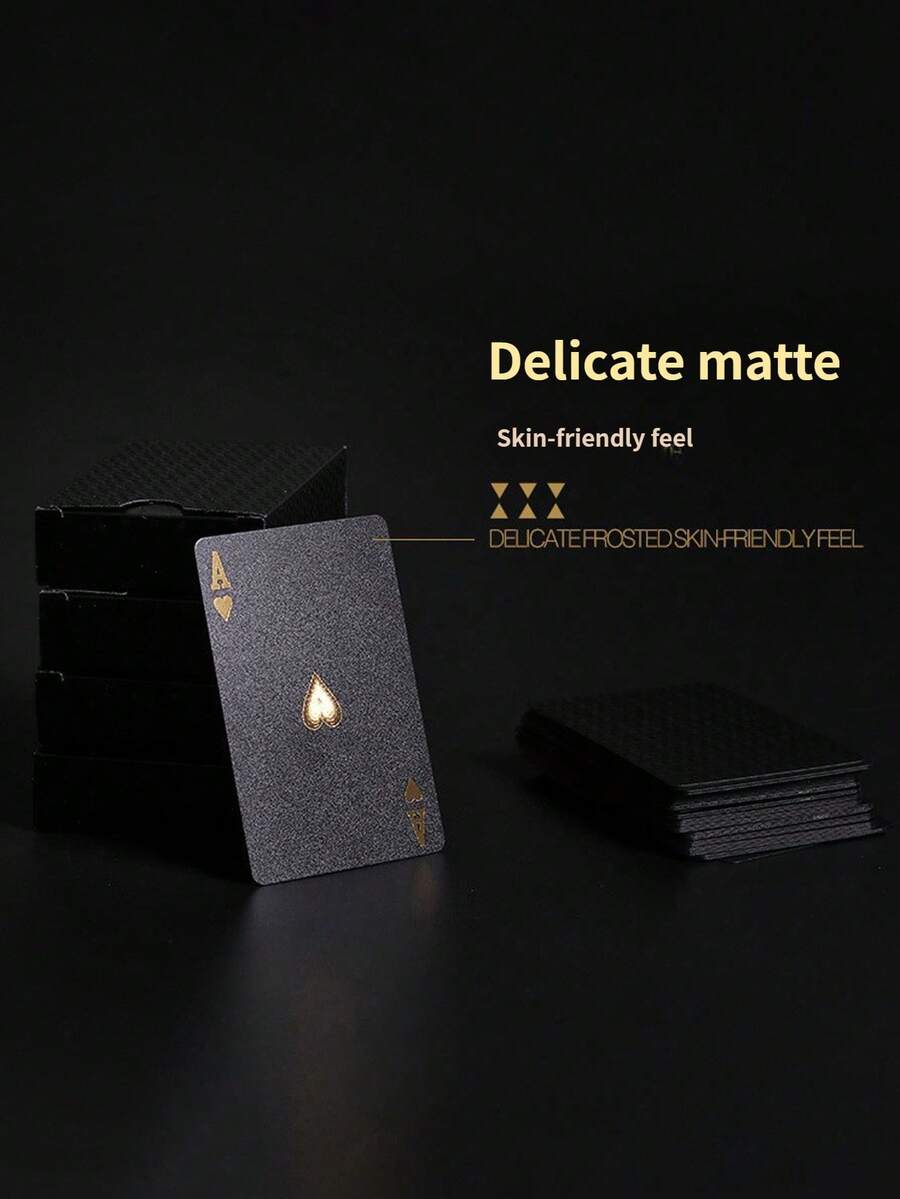 Colorful Black Gold Card Game Card Set Waterproof Multiplayer Game Card Set Magic Packaging Wedding Party Birthday Festival Board Game Gift Collection - Black - View 1