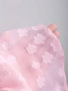 Sweetra 优雅公主风早春粉色情人节设计双面穿上衣，精致提花面料，可爱甜美百搭女式衬衫