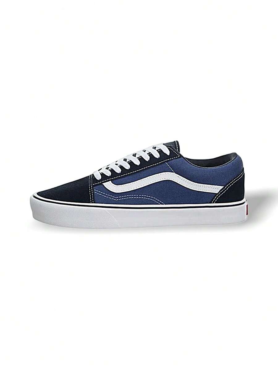 Vans Giày thể thao unisex thoáng khí, thấm mồ hôi, nhẹ, màu trơn, đa năng, có logo, dễ giặt, thích hợp cho thể thao, học đường và hàng ngày, màu xanh navy và trắng VNOA2Z5WIVF - Màu xanh / trắng - Xem 1