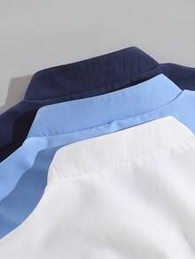 SHEIN 3pcs/Set Boys' Casual Multi-Color Collared Shirt, Suitable For Daily, Commute, Vacation Wear, Minimalist Style & Comfortable - Multicolor - View 8