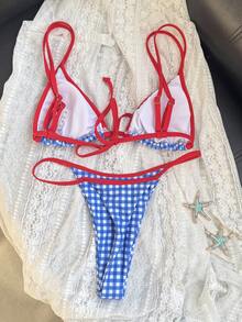 Swim Mod Women's Summer Random Print Halter Bikini Set - Multicolor - View 2