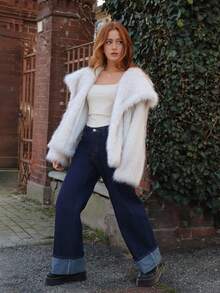 SILVIA DI SANTO 秋冬女式宽松阔腿裤/深蓝色/水洗/复古/牛仔裤/跨年夜装/新年装/圣诞派对女式牛仔裤/节日装/圣诞装/Y2k/低腰/直筒/宽松/阔腿/宽松/蓝色水洗带口袋/街头风格/优雅装扮/日常装/休闲牛仔裤/高腰女式牛仔裤/牛仔裤/低腰宽松牛仔裤/低腰/复古/Y2k 牛仔裤/宽松休闲裤牛仔裤 - 藍色 - 查看 3