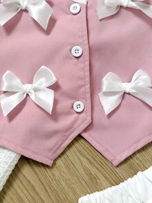 Playful Pals 2pcs/Set Baby Girls Summer Vest Top And Skirt Set - Pink - View 6
