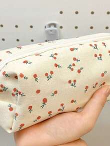 1 件清新小花铅笔盒，高美感学生桌面文具收纳袋返校，返校，学校用品