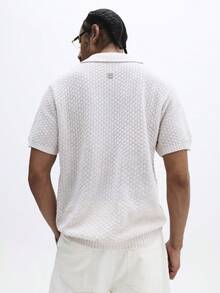 Áo polo tay ngắn dệt kim SUMWON cổ nhọn, dáng regular fit, thích hợp mặc thường ngày mùa xuân hè. - Xám - Xem 6