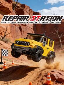 MINKOJA 黄黑相间越野SUV积木（300块） - 仿真细节及TPR轮胎套件，专为爱好者打造 - 彩色 - 查看 1