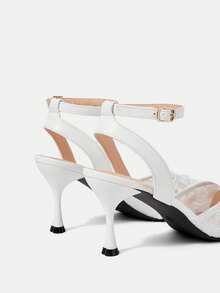 CUCCOO HITCHD Women's Pointed Toe Buckle Design Everyday Versatile Fashionable Elegant High Heels Valentine's Day - Pink - View 5