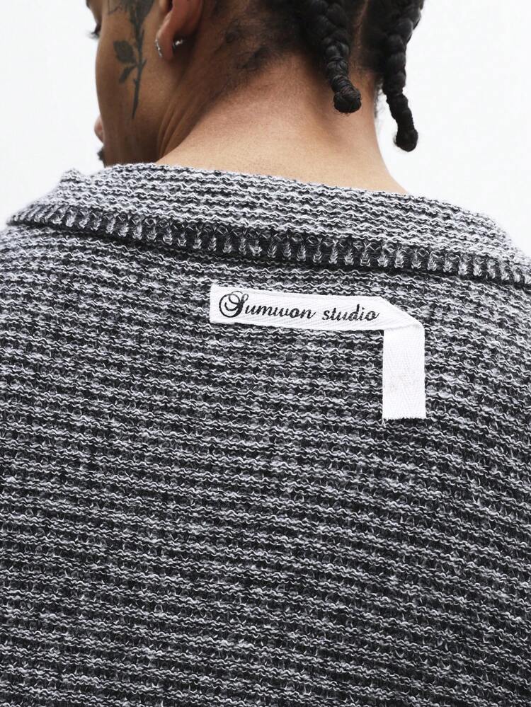 Heather Knit Polo Shirt With Collar