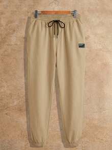 HIMLAND Manfinity Modomio 男士针织修身圆领长袖T恤和弹力腰直筒休闲裤两件套，适合秋冬季男士运动套装 - 白色 - 查看 5