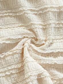 SHEIN Teen Girl Summer Casual Elegant Vacation Jacquard Twist Front Fitted Camisole Dress - Apricot - View 9