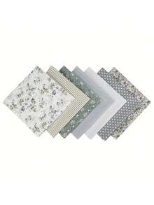 7 Pieces/Set Of Cotton Printed Fabric Bundle Blocks Are Pre Cut Fabric Blocks Used For Quilting And Sewing, And Pre Cut Fabric Blocks Used For DIY Craft Patchwork Accessories - Grey - View 6
