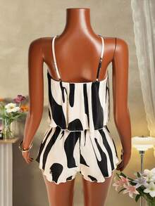 Mistrie Women's Color Block Sleeveless Romper - Apricot - View 2