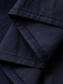 DAZY 少女极简无袖春季家居服 - 藏蓝色 - 查看 8