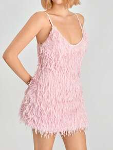 SHEIN EZwear 女士纯色蓬松吊带裙