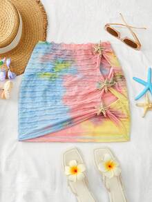 Roelina Women's Textured Tie-Dye Mini Skirt - Multicolor - View 3