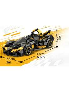 Black & Yellow Racing Sports Car Building Blocks (305PCS) - Operable Parts & TPR Tyre Kit For Enthusiasts - Multicolor - View 3