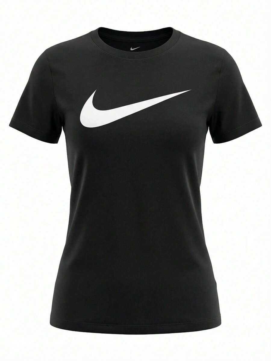 Nike Women's Sports Tees & Tanks Moisture-Wicking Breathable Classic Fit Daily Weekend Training Black CW6967-010 - BLACK/WHITE - View 1