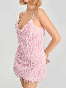 SHEIN EZwear 女士纯色蓬松吊带裙