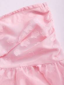 Sweetra 优雅公主风早春粉色情人节设计双面穿上衣，精致提花面料，可爱甜美百搭女式衬衫