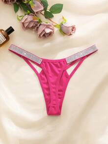 MidnightGlam Quần lót G-string dệt kim loại rỗng, không đường may, gợi cảm dành cho nữ - Màu Hồng Tươi - Xem 7
