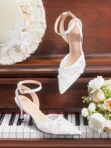 CUCCOO HITCHD Women's Pointed Toe Buckle Design Everyday Versatile Fashionable Elegant High Heels Valentine's Day - Pink - View 1